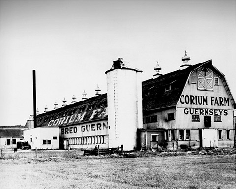 1946  The Corium Farms barn, still filled with 90 tons of hay - becomes repurposed as the new Fond du Lac production plant of Kiekhaefer Marine. The new facility reused many existing elements including grain silos used for spray painting, test cells and housing air compressors.